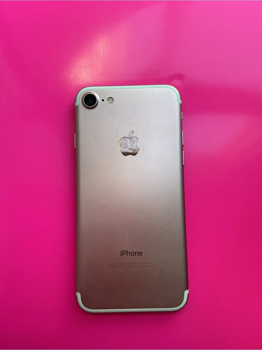 Apple White Smartphone with Pink Background Case